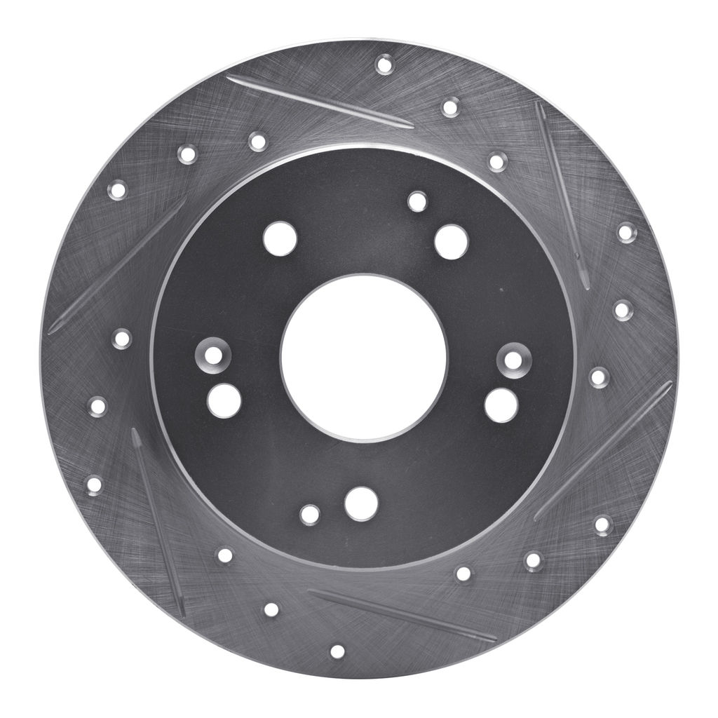 Dynamic Friction 631-59026R - Drilled and Slotted Silver Zinc Brake Rotor