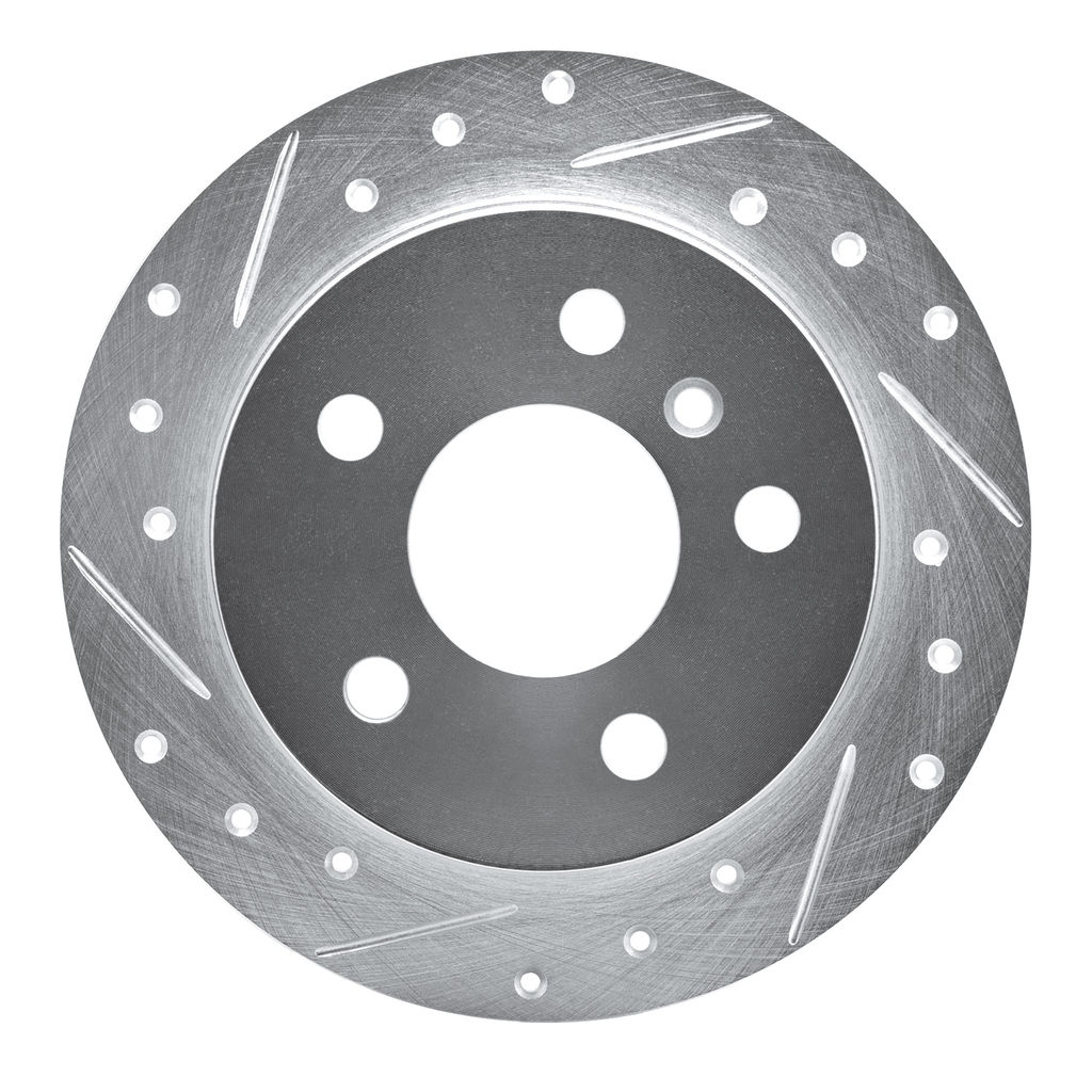 Dynamic Friction 631-63087L - Drilled and Slotted Silver Zinc Brake Rotor