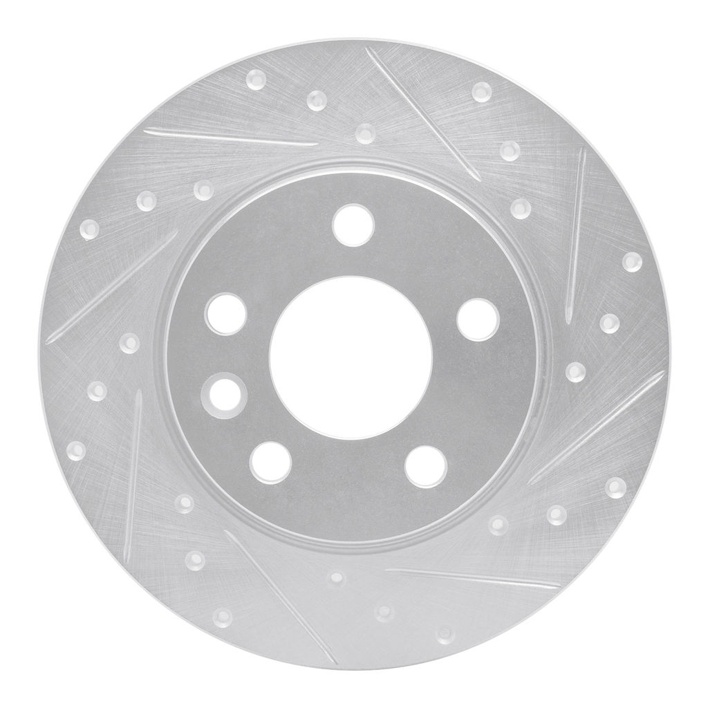 Dynamic Friction 631-74044R - Drilled and Slotted Silver Zinc Brake Rotor