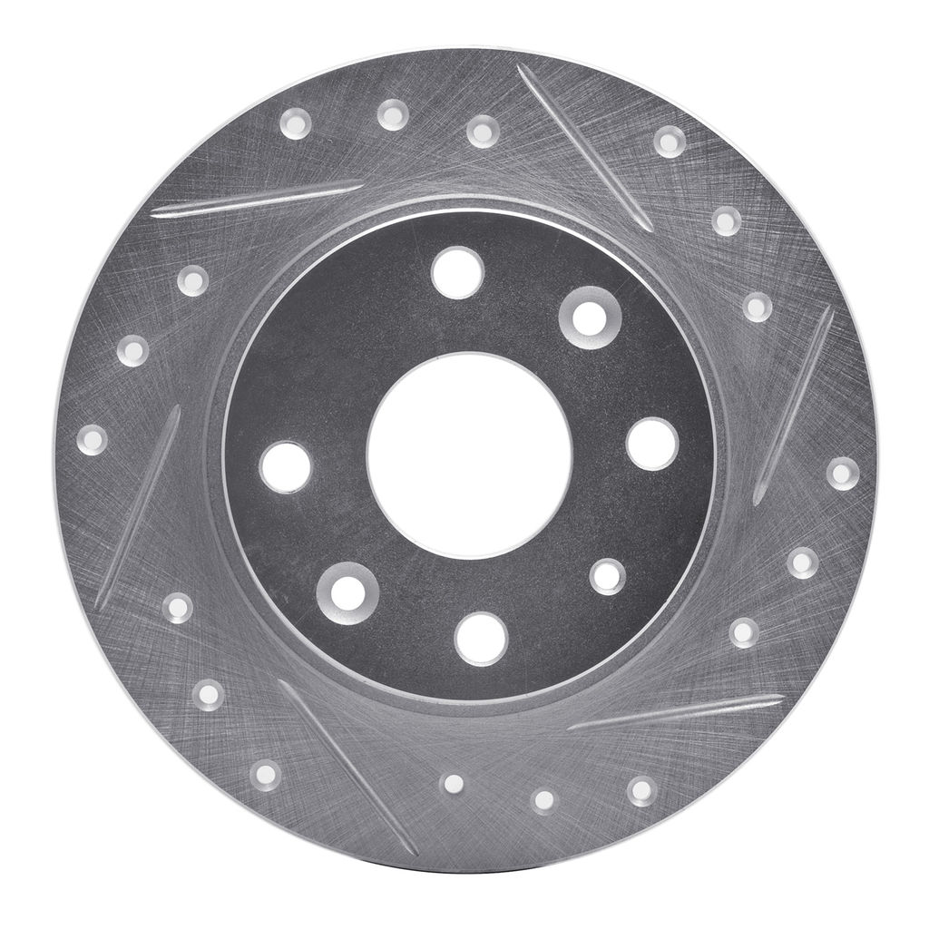 Dynamic Friction 631-80023R - Drilled and Slotted Silver Zinc Brake Rotor