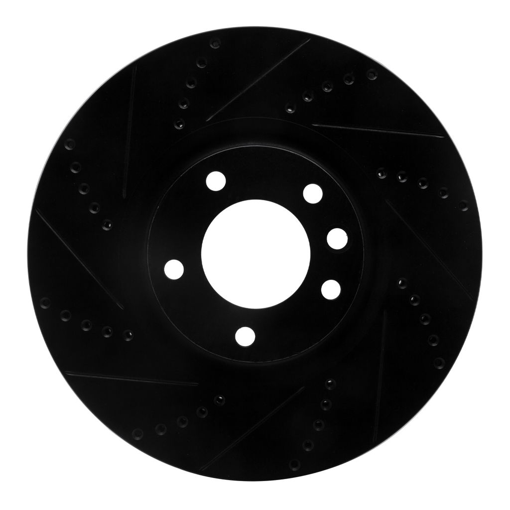 Dynamic Friction 633-02092L - Drilled and Slotted Black Zinc Brake Rotor