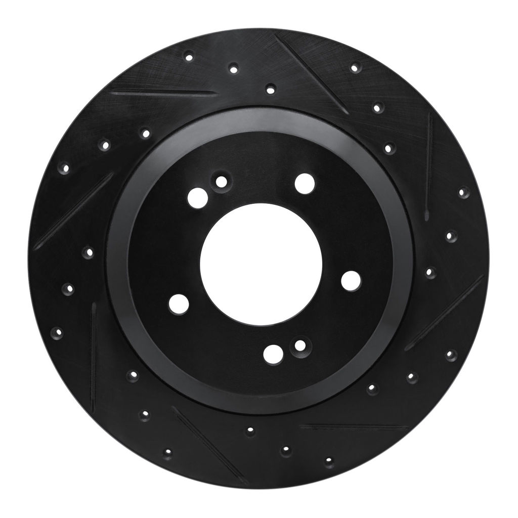 Dynamic Friction 633-03065R - Drilled and Slotted Black Zinc Brake Rotor