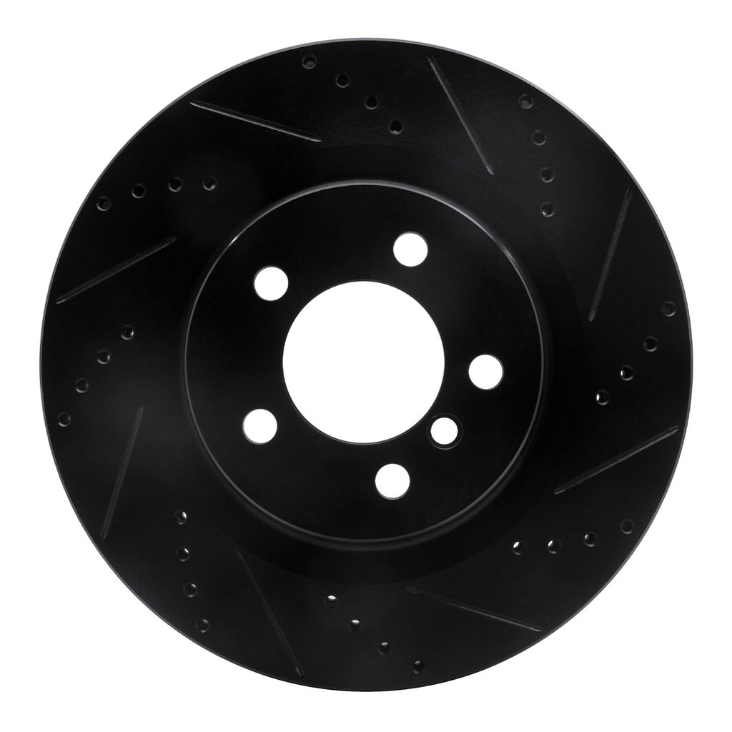 Dynamic Friction 633-11015R - Drilled and Slotted Black Zinc Brake Rotor