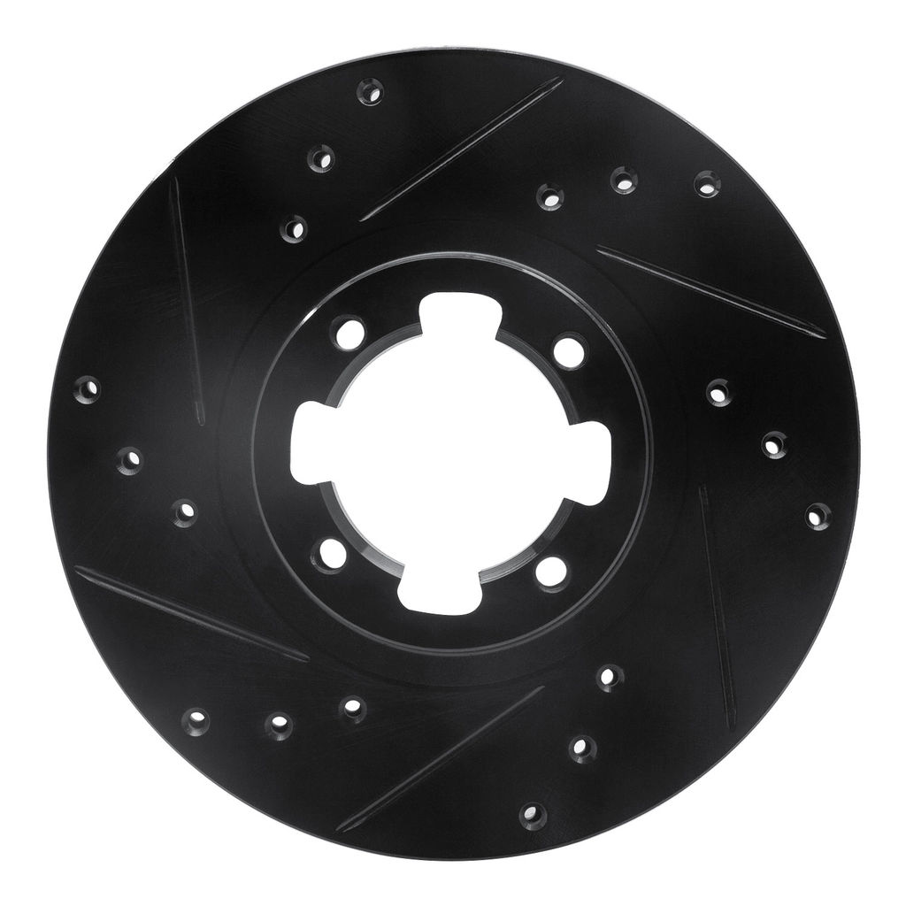Dynamic Friction 633-13000L - Drilled and Slotted Black Zinc Brake Rotor