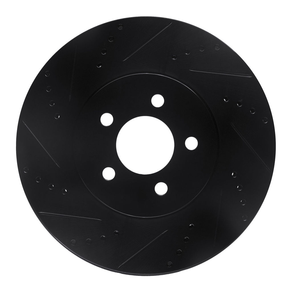 Dynamic Friction 633-54036L - Drilled and Slotted Black Zinc Brake Rotor