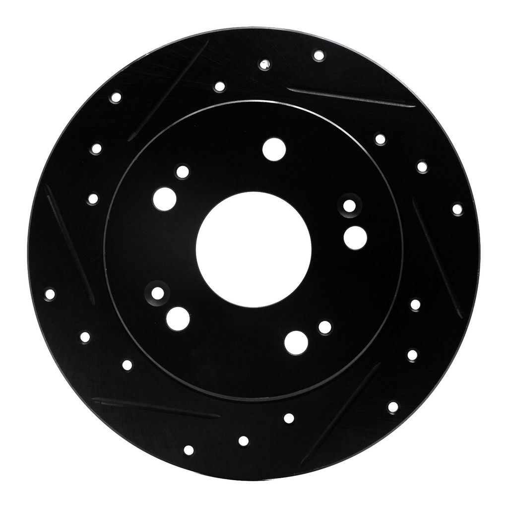 Dynamic Friction 633-59024L - Drilled and Slotted Black Zinc Brake Rotor