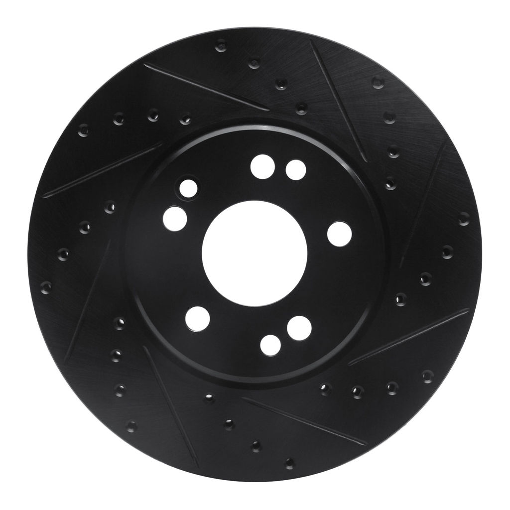 Dynamic Friction 633-63019R - Drilled and Slotted Black Zinc Brake Rotor