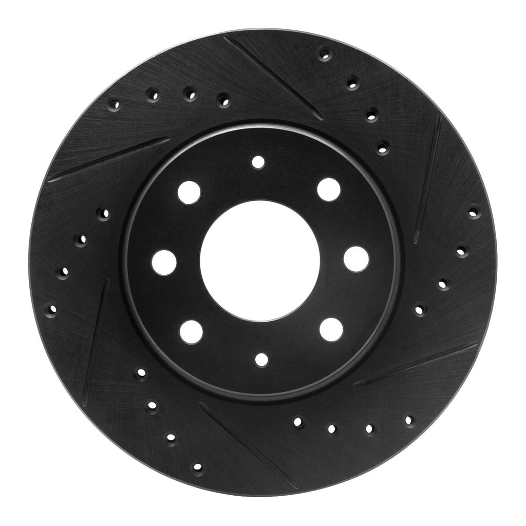 Dynamic Friction 633-72018R - Drilled and Slotted Black Zinc Brake Rotor