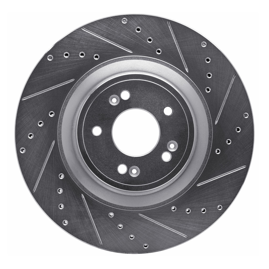 Dynamic Friction 631-03057R - Drilled and Slotted Silver Zinc Brake Rotor