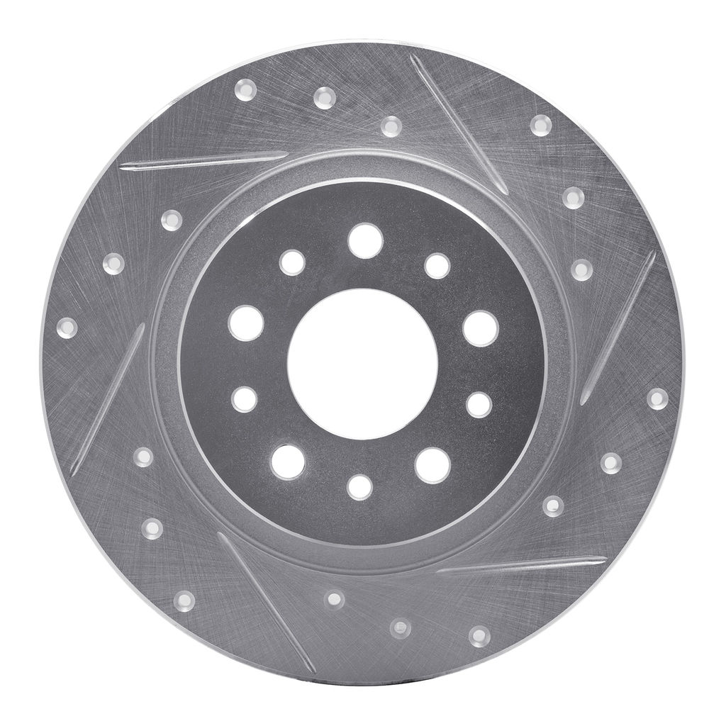 Dynamic Friction 631-07003R - Drilled and Slotted Silver Zinc Brake Rotor