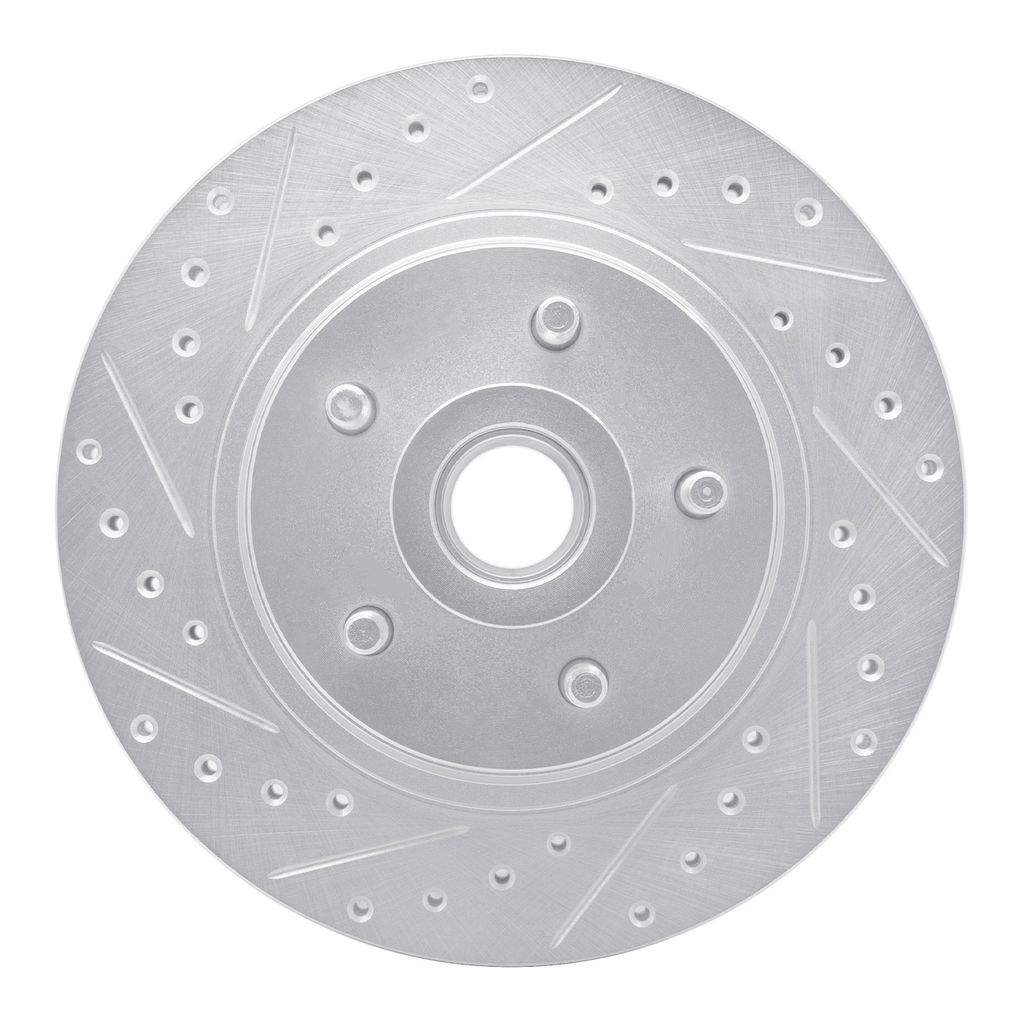 Dynamic Friction 631-40003L - Drilled and Slotted Silver Zinc Brake Rotor
