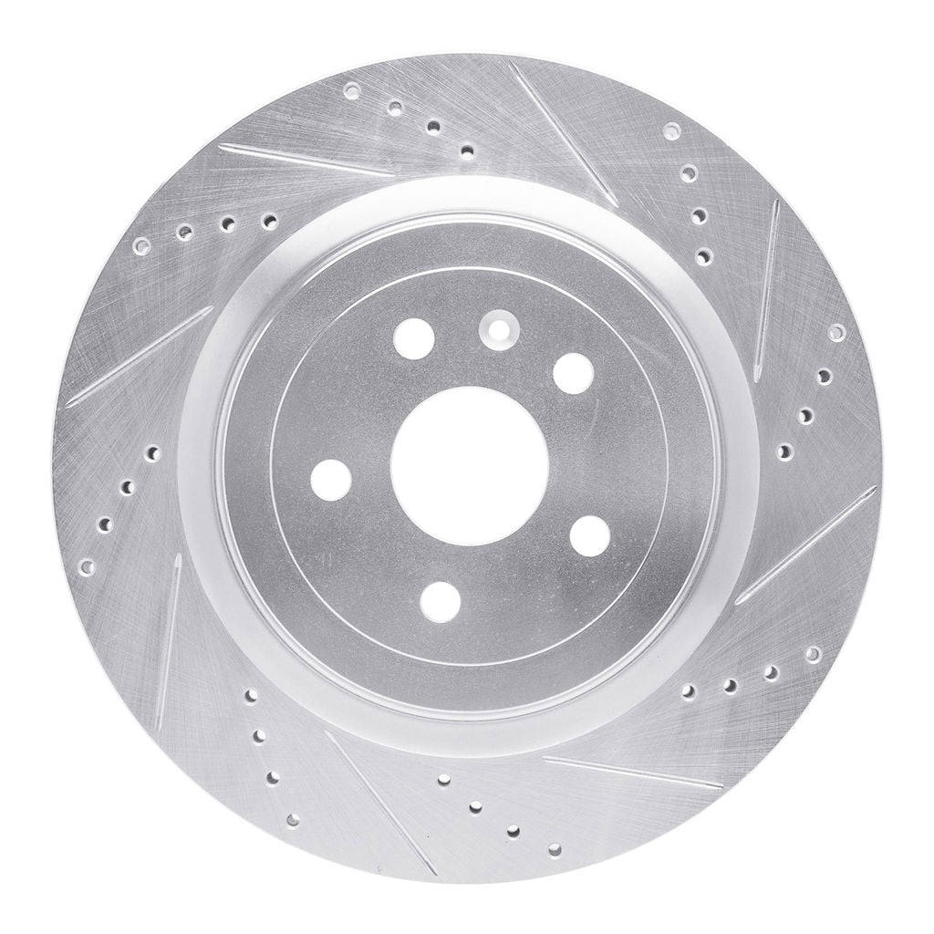 Dynamic Friction 631-47039R - Drilled and Slotted Silver Zinc Brake Rotor