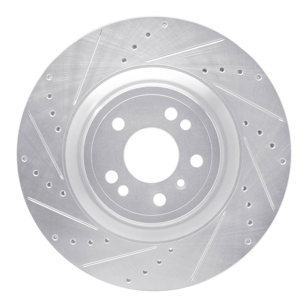 Dynamic Friction 631-63146L - Drilled and Slotted Silver Zinc Brake Rotor