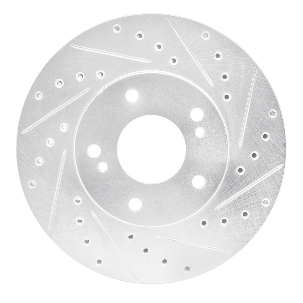 Dynamic Friction 631-67035R - Drilled and Slotted Silver Zinc Brake Rotor