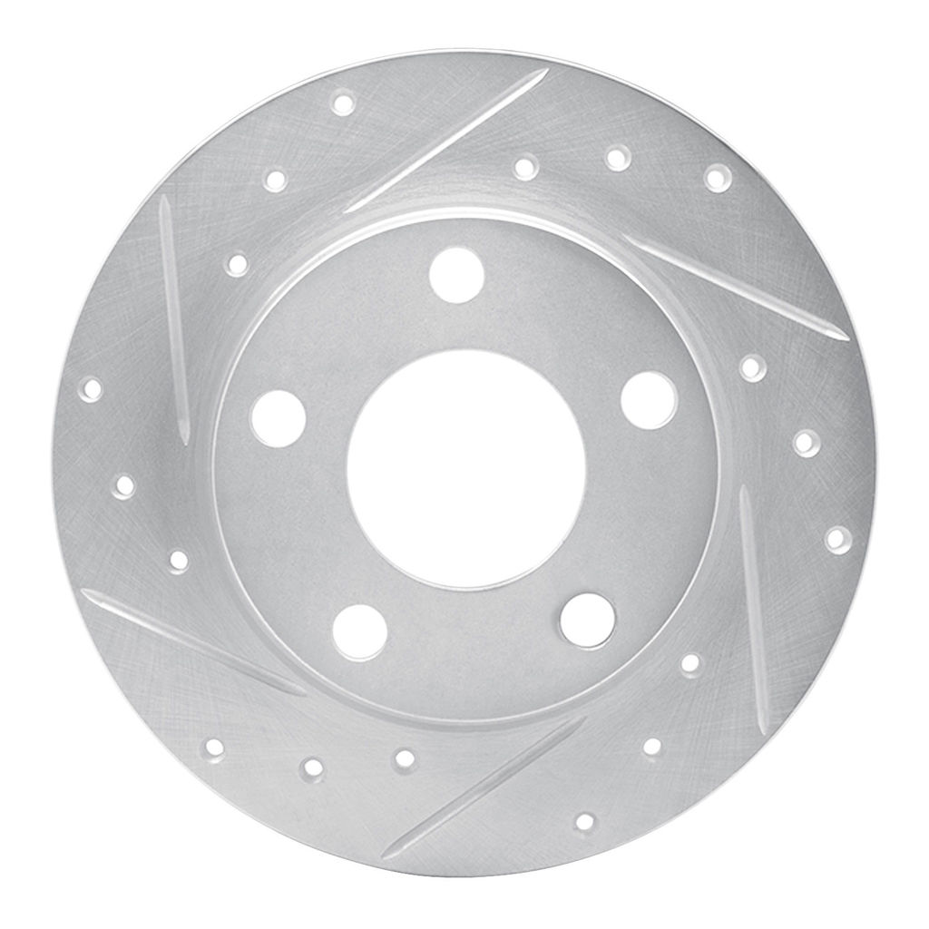 Dynamic Friction 631-73021L - Drilled and Slotted Silver Zinc Brake Rotor