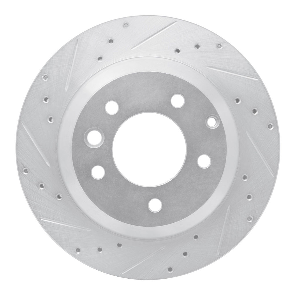 Dynamic Friction 631-74048L - Drilled and Slotted Silver Zinc Brake Rotor