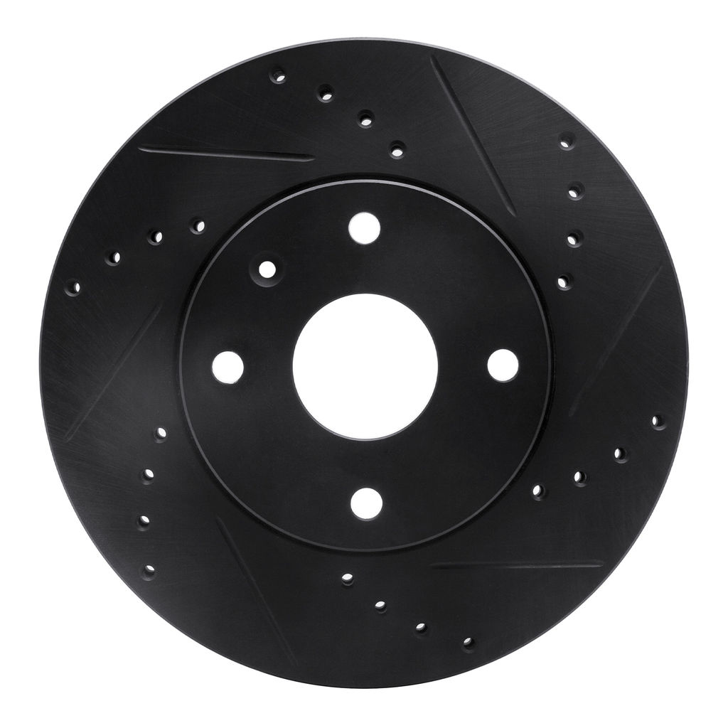 Dynamic Friction 633-01008R - Drilled and Slotted Black Zinc Brake Rotor