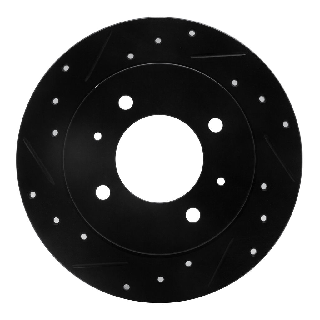 Dynamic Friction 633-03010L - Drilled and Slotted Black Zinc Brake Rotor