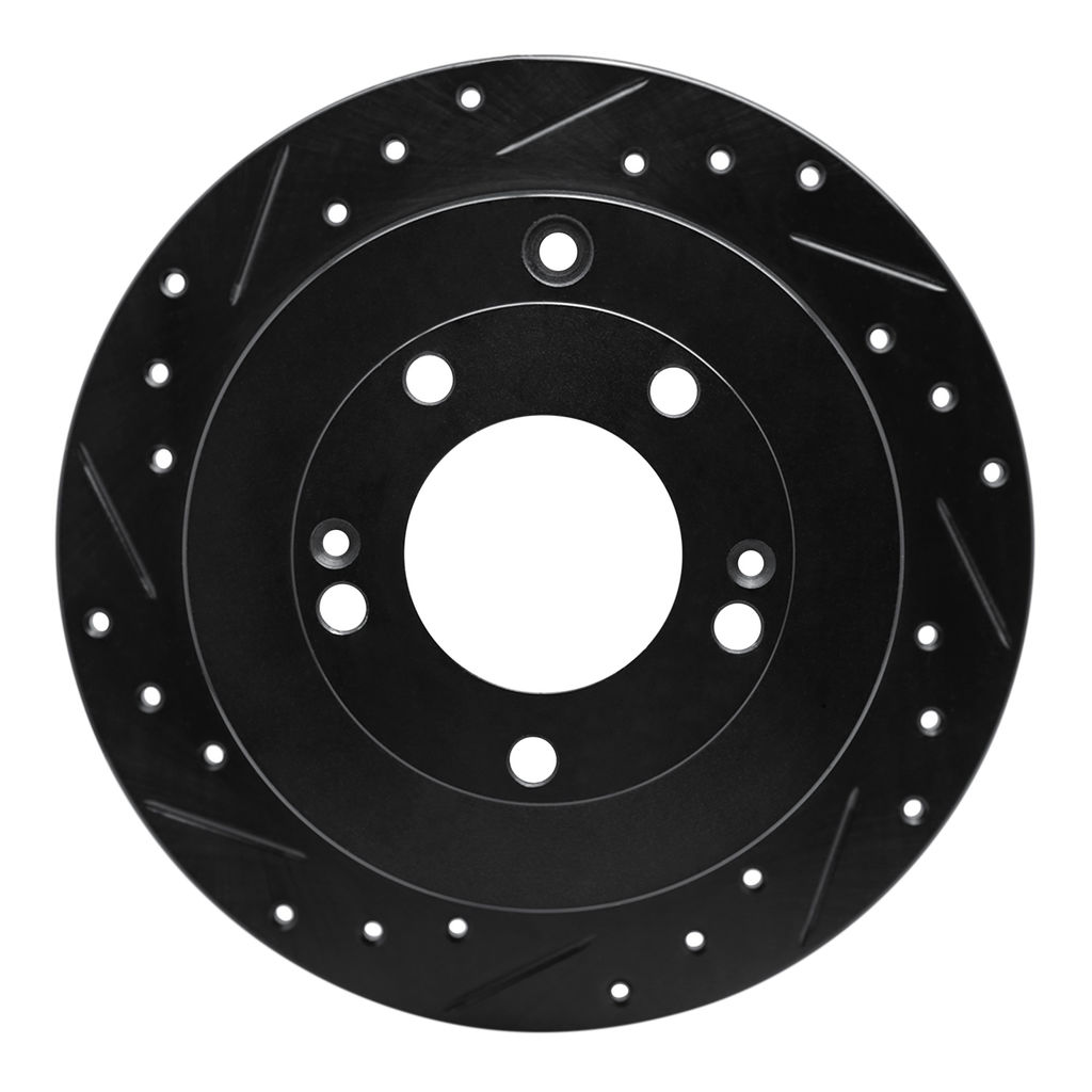 Dynamic Friction 633-03022L - Drilled and Slotted Black Zinc Brake Rotor