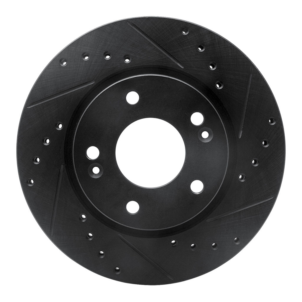 Dynamic Friction 633-03023R - Drilled and Slotted Black Zinc Brake Rotor