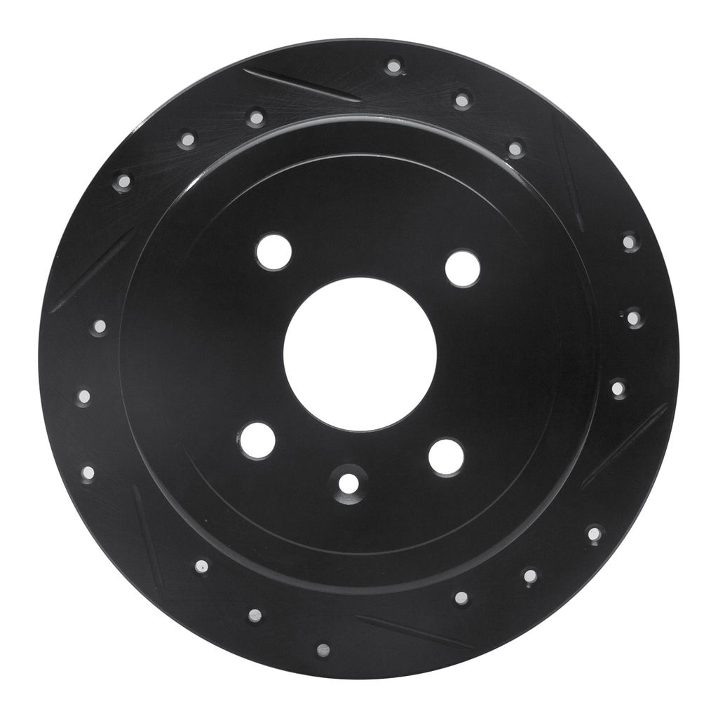 Dynamic Friction 633-18003R - Drilled and Slotted Black Zinc Brake Rotor