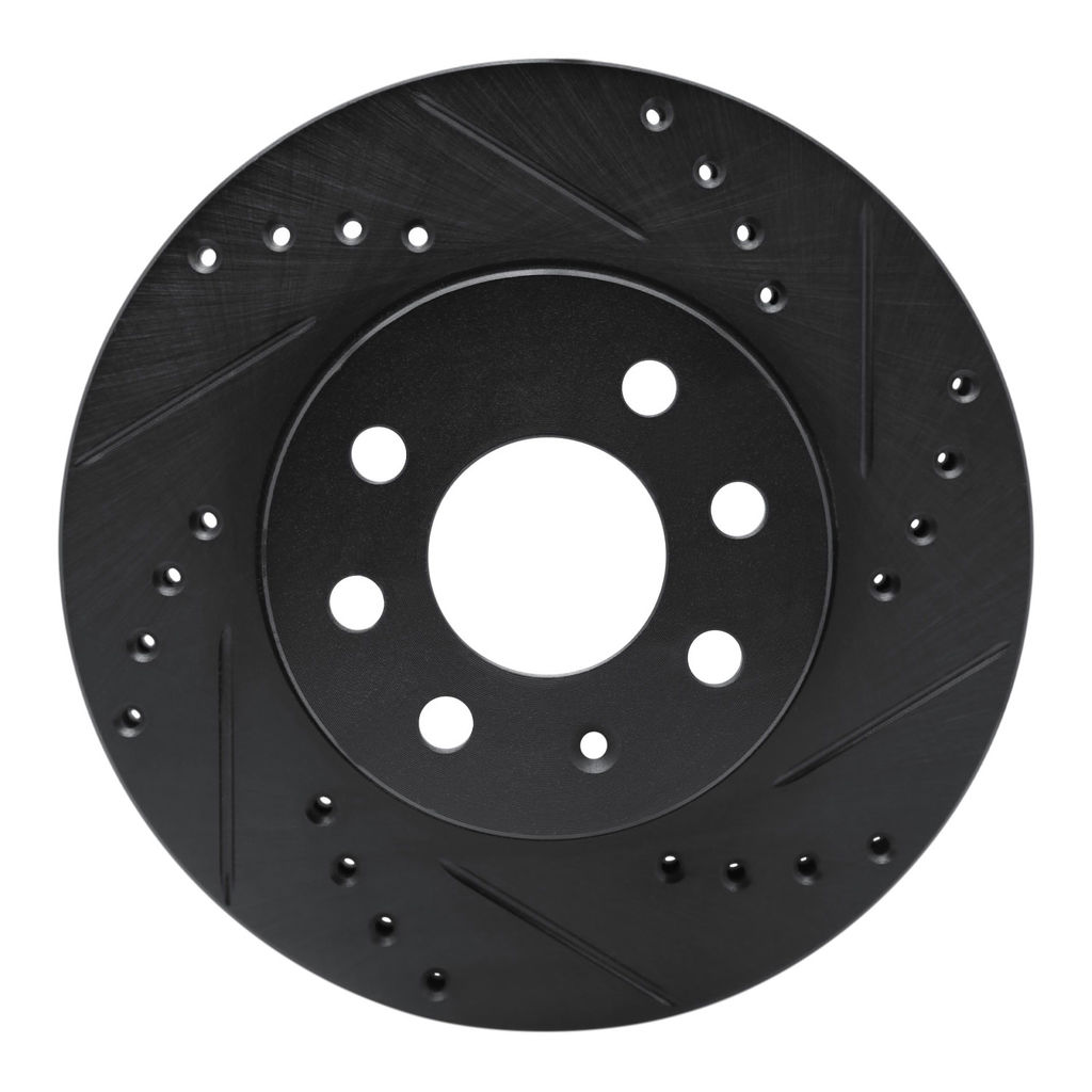 Dynamic Friction 633-18004R - Drilled and Slotted Black Zinc Brake Rotor