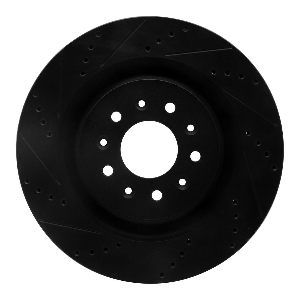 Dynamic Friction 633-20016L - Drilled and Slotted Black Zinc Brake Rotor