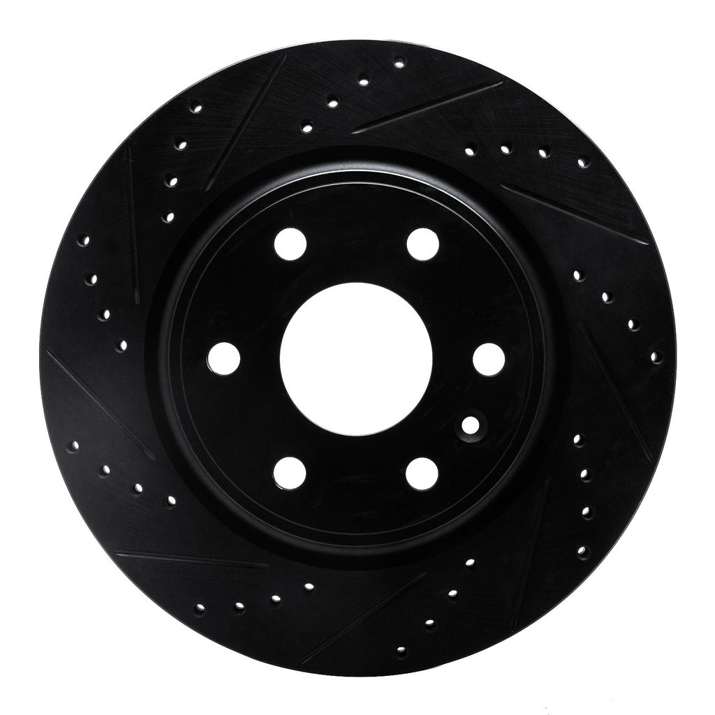 Dynamic Friction 633-48054L - Drilled and Slotted Black Zinc Brake Rotor