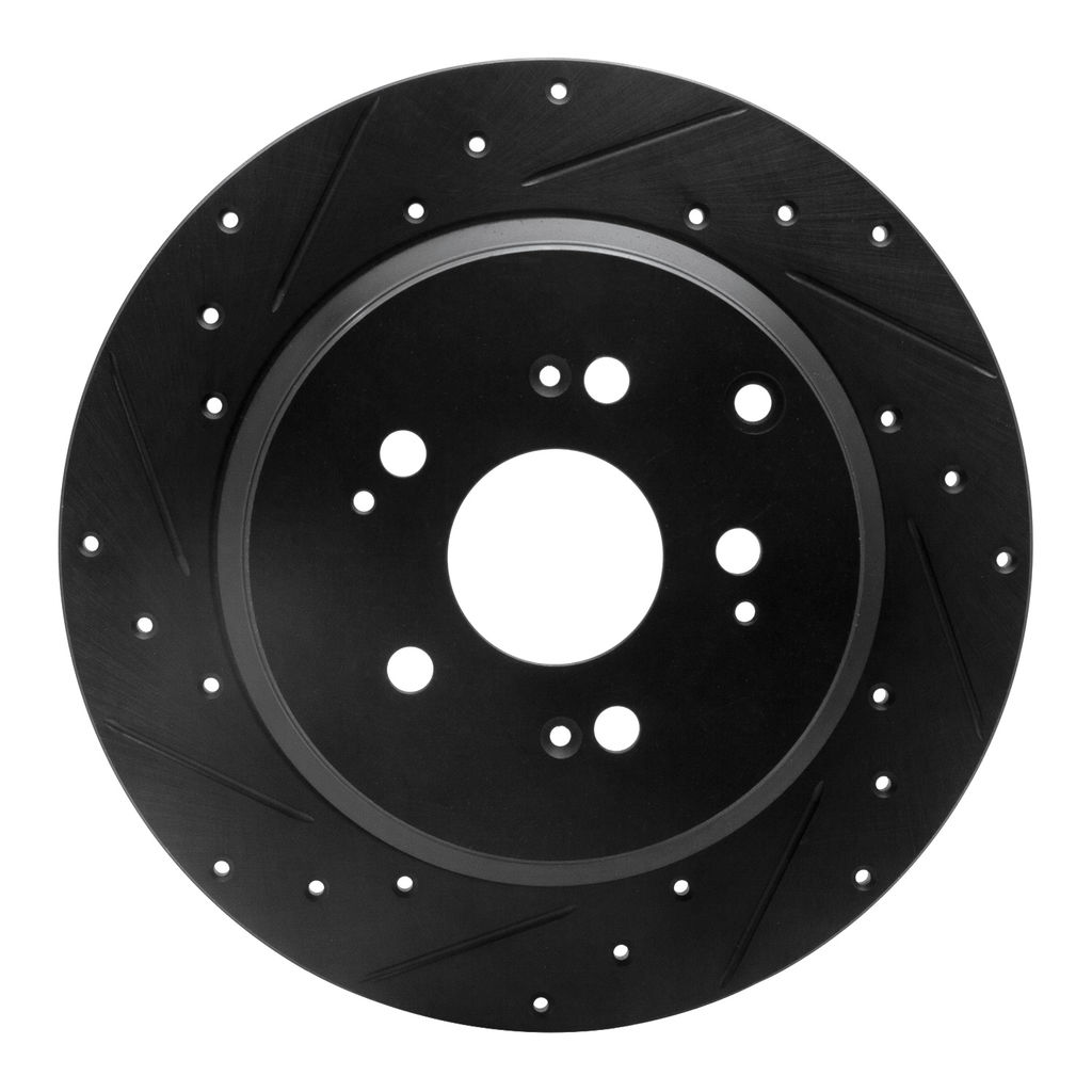 Dynamic Friction 633-59054L - Drilled and Slotted Black Zinc Brake Rotor