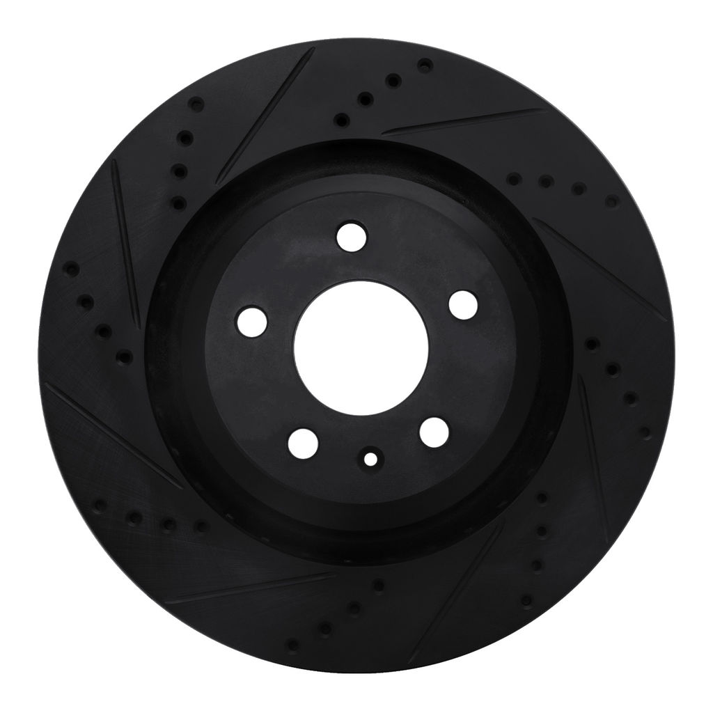 Dynamic Friction 633-73051L - Drilled and Slotted Black Zinc Brake Rotor