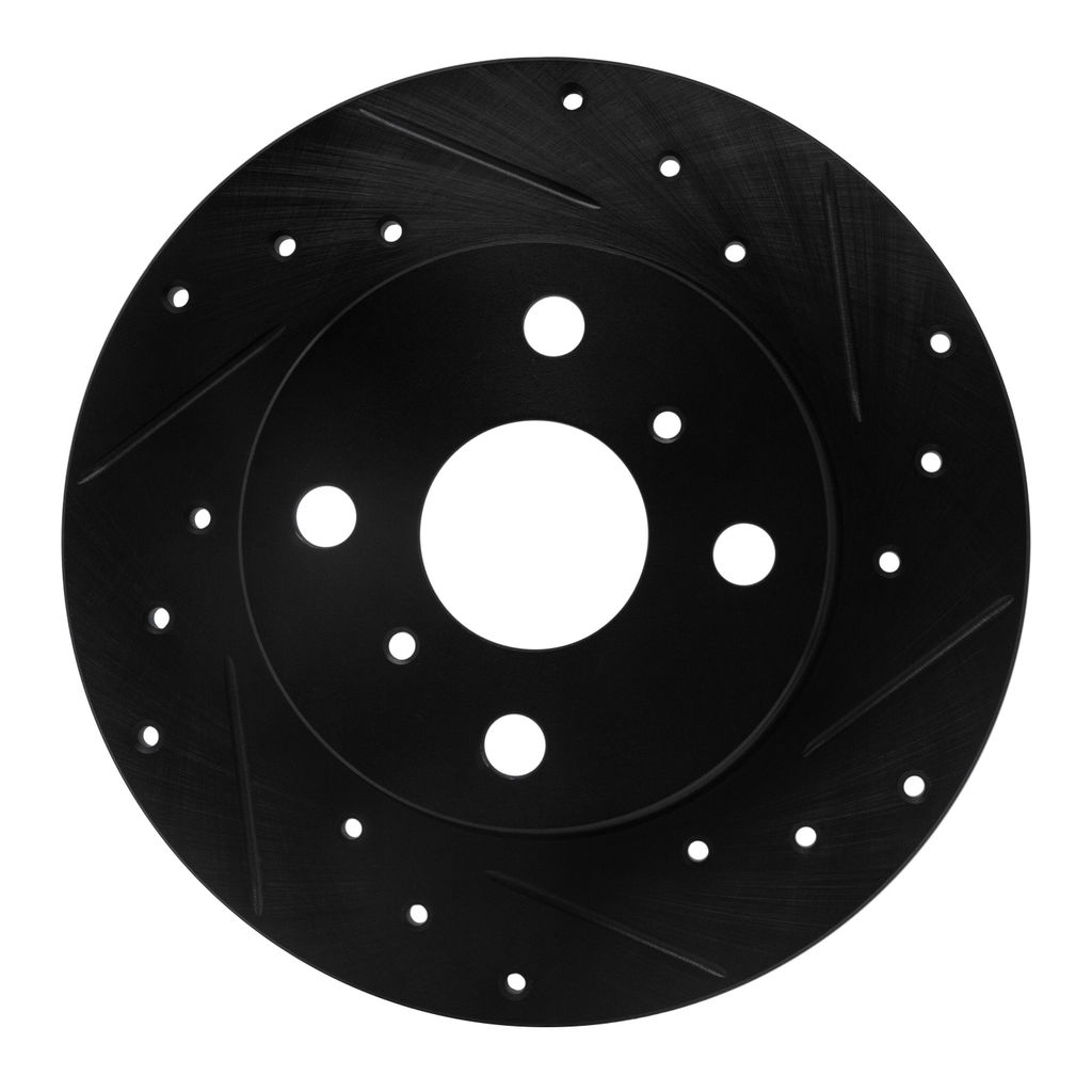 Dynamic Friction 633-76031R - Drilled and Slotted Black Zinc Brake Rotor