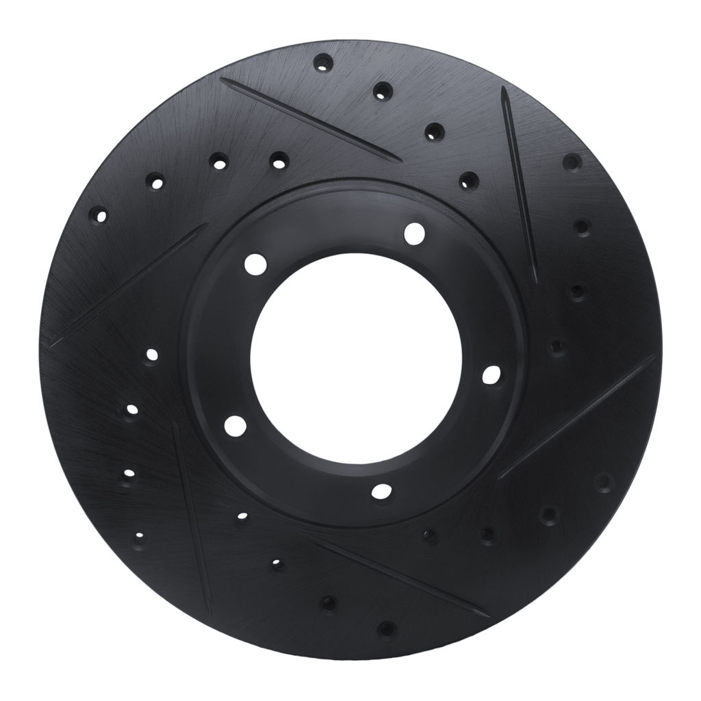 Dynamic Friction 633-76098R - Drilled and Slotted Black Zinc Brake Rotor