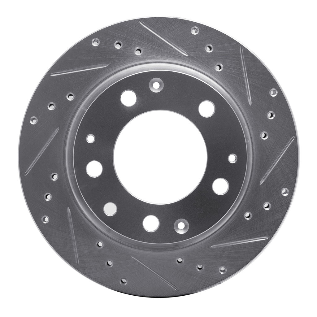 Dynamic Friction 631-02002R - Drilled and Slotted Silver Zinc Brake Rotor