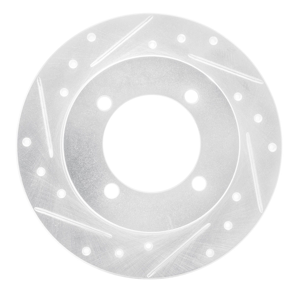 Dynamic Friction 631-03008L - Drilled and Slotted Silver Zinc Brake Rotor