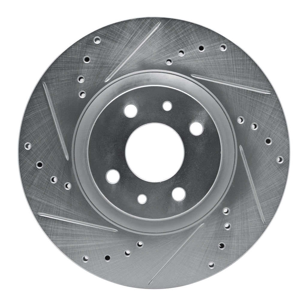 Dynamic Friction 631-07004L - Drilled and Slotted Silver Zinc Brake Rotor