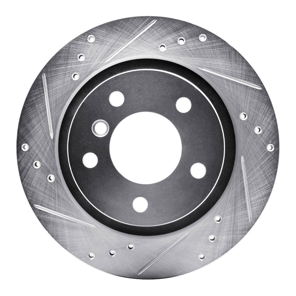 Dynamic Friction 631-31061L - Drilled and Slotted Silver Zinc Brake Rotor