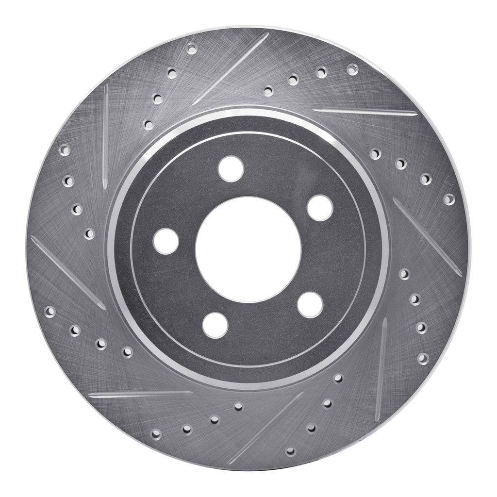 Dynamic Friction 631-39018L - Drilled and Slotted Silver Zinc Brake Rotor