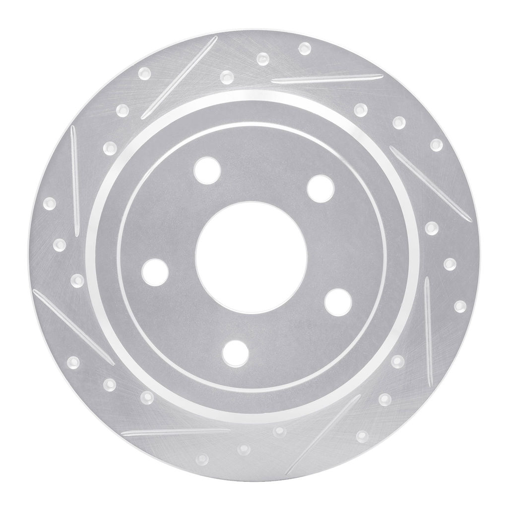 Dynamic Friction 631-42029L - Drilled and Slotted Silver Zinc Brake Rotor