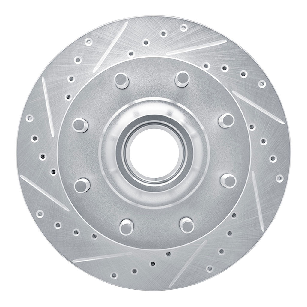 Dynamic Friction 631-48002L - Drilled and Slotted Silver Zinc Brake Rotor