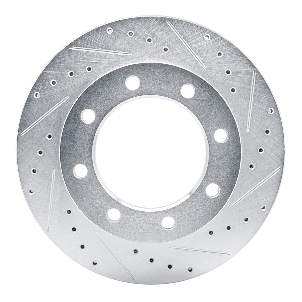 Dynamic Friction 631-48003R - Drilled and Slotted Silver Zinc Brake Rotor