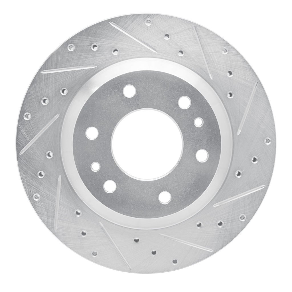 Dynamic Friction 631-48044R - Drilled and Slotted Silver Zinc Brake Rotor