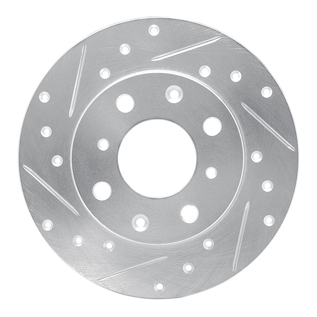 Dynamic Friction 631-59008L - Drilled and Slotted Silver Zinc Brake Rotor