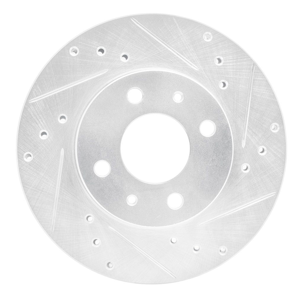 Dynamic Friction 631-67037R - Drilled and Slotted Silver Zinc Brake Rotor