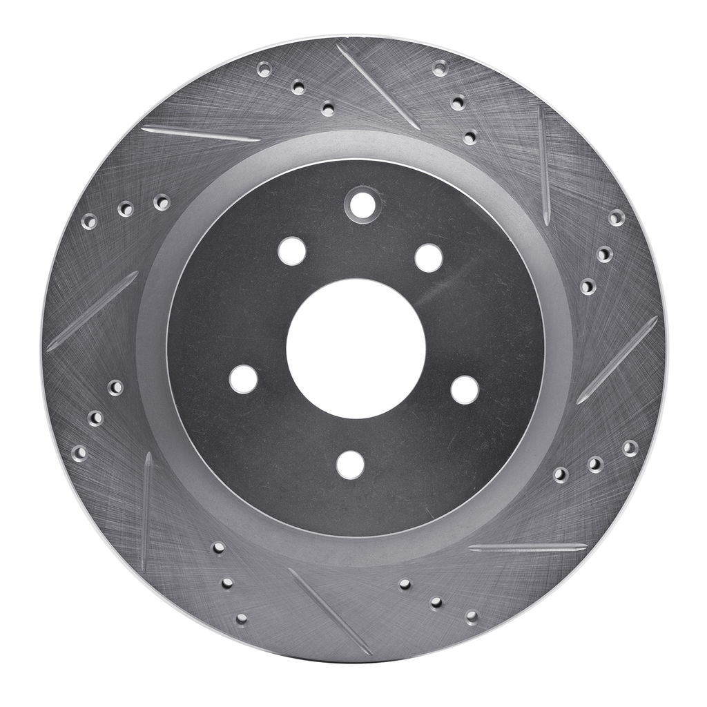 Dynamic Friction 631-68009R - Drilled and Slotted Silver Zinc Brake Rotor