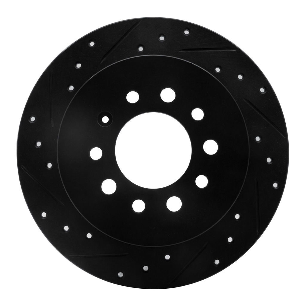 Dynamic Friction 633-03025L - Drilled and Slotted Black Zinc Brake Rotor