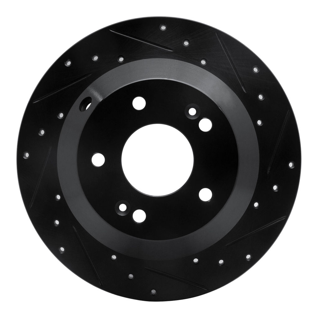 Dynamic Friction 633-03050R - Drilled and Slotted Black Zinc Brake Rotor