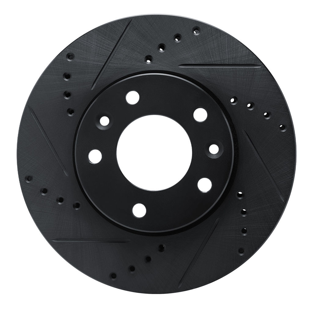Dynamic Friction 633-21022L - Drilled and Slotted Black Zinc Brake Rotor
