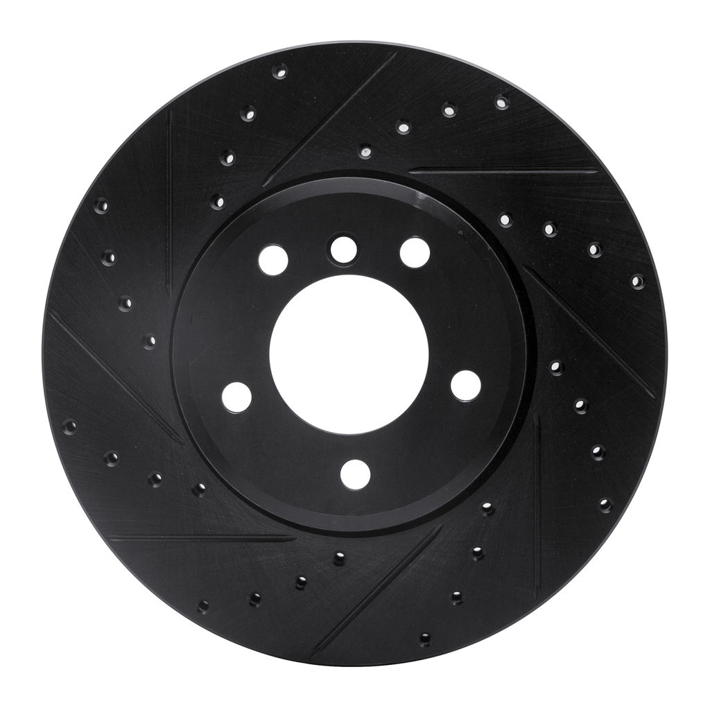 Dynamic Friction 633-31062L - Drilled and Slotted Black Zinc Brake Rotor