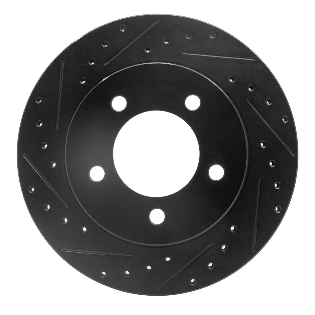 Dynamic Friction 633-54176L - Drilled and Slotted Black Zinc Brake Rotor