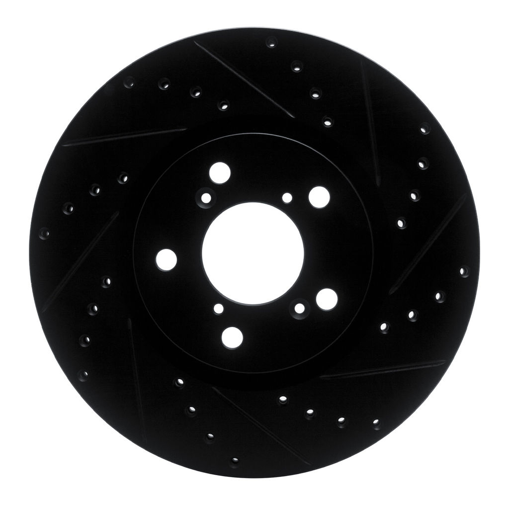 Dynamic Friction 633-59051R - Drilled and Slotted Black Zinc Brake Rotor